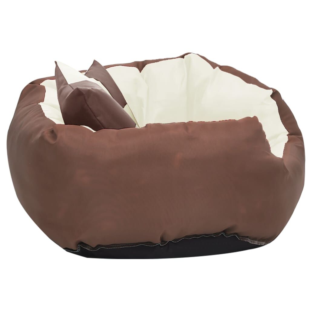Vidaxl Cojín Para Perro Reversible Y Lavable Marrón Y Crema 65x50x20cm_3
