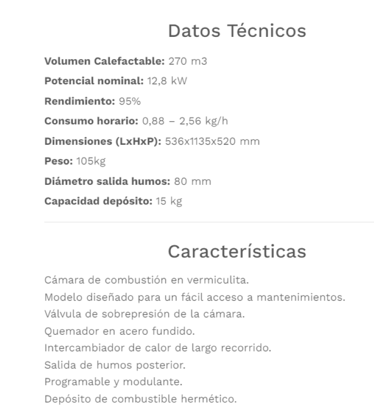 Fabricalor Estufa De Pellets Classic 12 Gris Ventilada_1