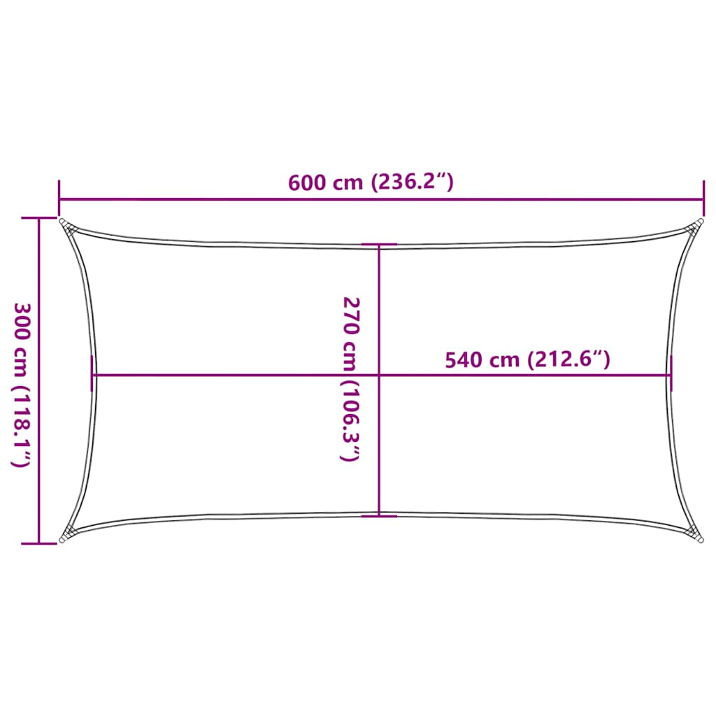 Vidaxl Toldo De Vela Hdpe Taupe 160 G/m² 3x6 M_2