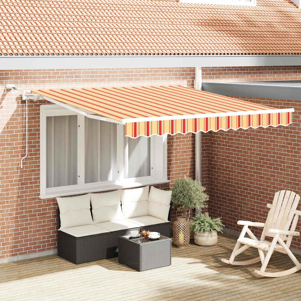 Toldo Retráctil Amarillo Y Naranja 350 X 250 Cm Poliéster_1