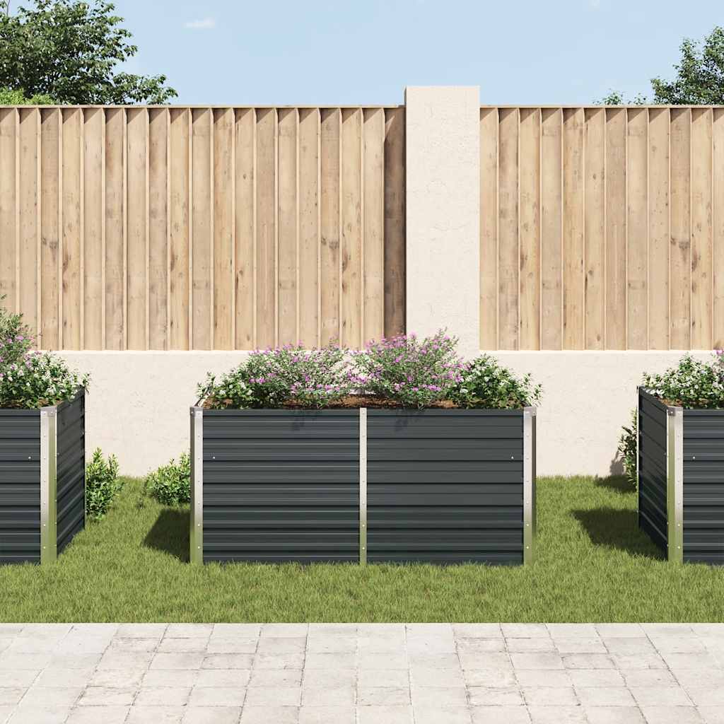Jardinera Elevada Acero Galvanizado Gris Antracita 160x80x77cm_2