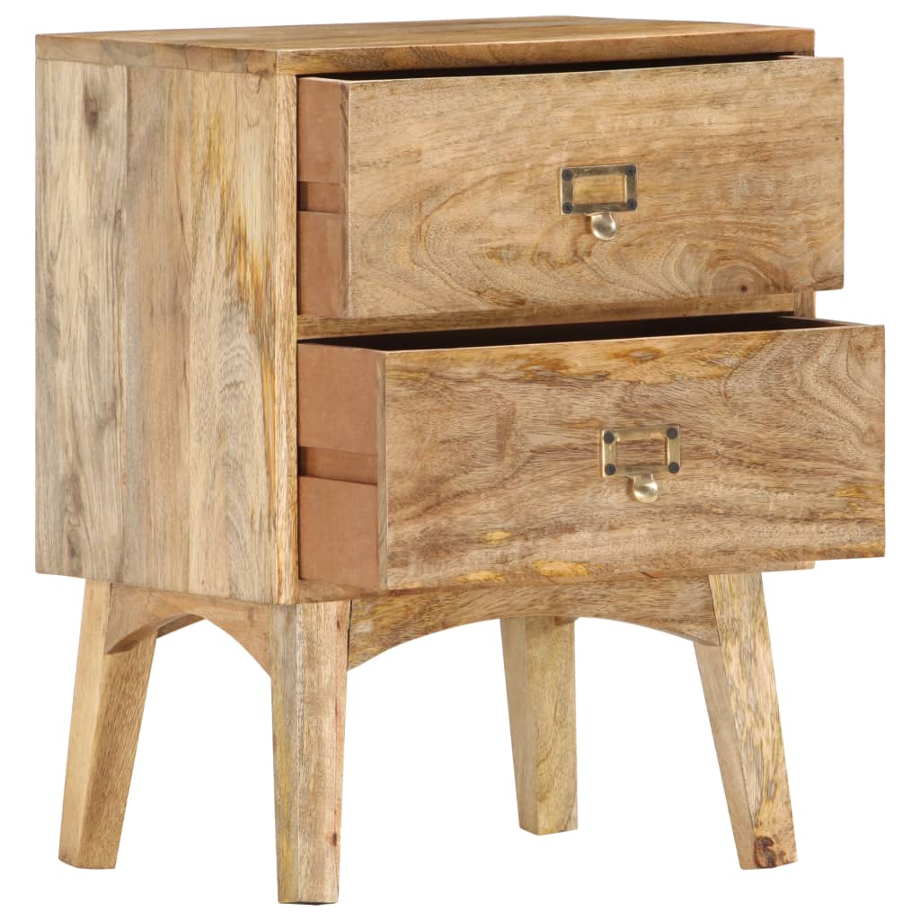 Mesita De Noche De Madera Maciza De Mango 40x35x55 Cm_1
