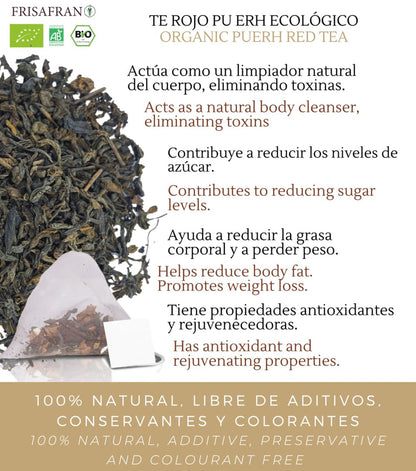 Té Rojo Pu Erh Adelgazante Ecológico En Pirámides | Calidad | Frisafran 15 Uds_1