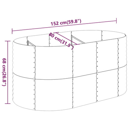 Jardinera Arriate Acero Galvanizado Gris 152x80x68 Cm_5