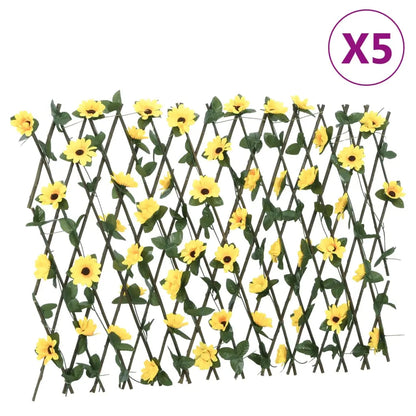Enrejado Expansible Hiedra Artificial Amarillo 5 Uds 180x60 Cm / Vetonek_1