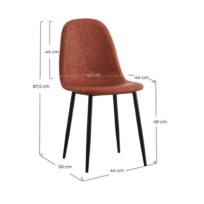 Silla De Comedor De Piel Mera 56x44x87.5cm Thinia Home_5