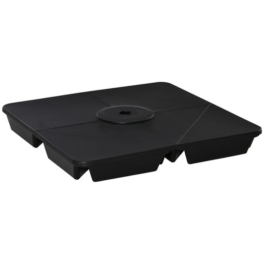Outsunny Base Sombrilla 4 Piezas Rellenable Arena 80 Kg Para Jardín 89x89x11 Cm_0