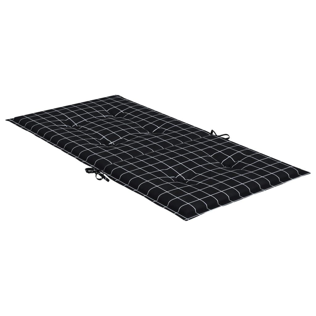 Vidaxl Cojines Para Silla Con Respaldo Bajo 2 Uds Tela A Cuadros Negro_4