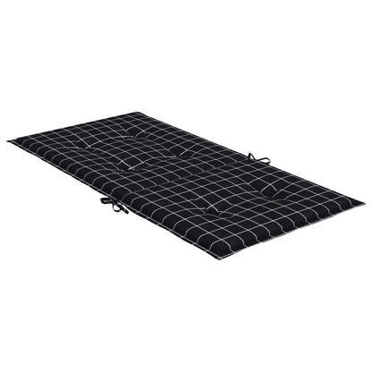 Vidaxl Cojines Para Silla Con Respaldo Bajo 2 Uds Tela A Cuadros Negro_4