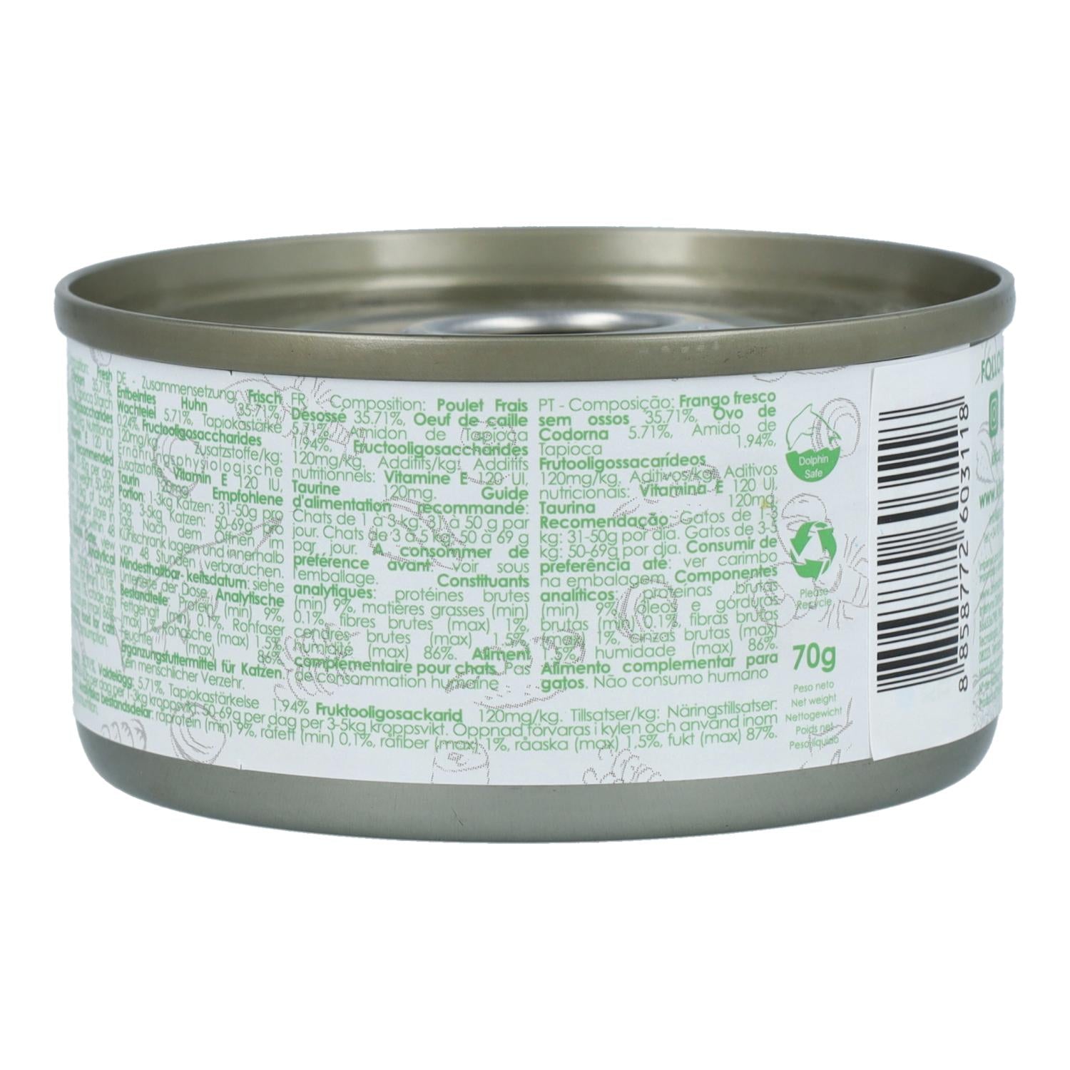 Pack 24x Kit Cat Lata Gravy - Pollo & Huevo Codorniz 70 g Comida húmeda para gatos en salsa