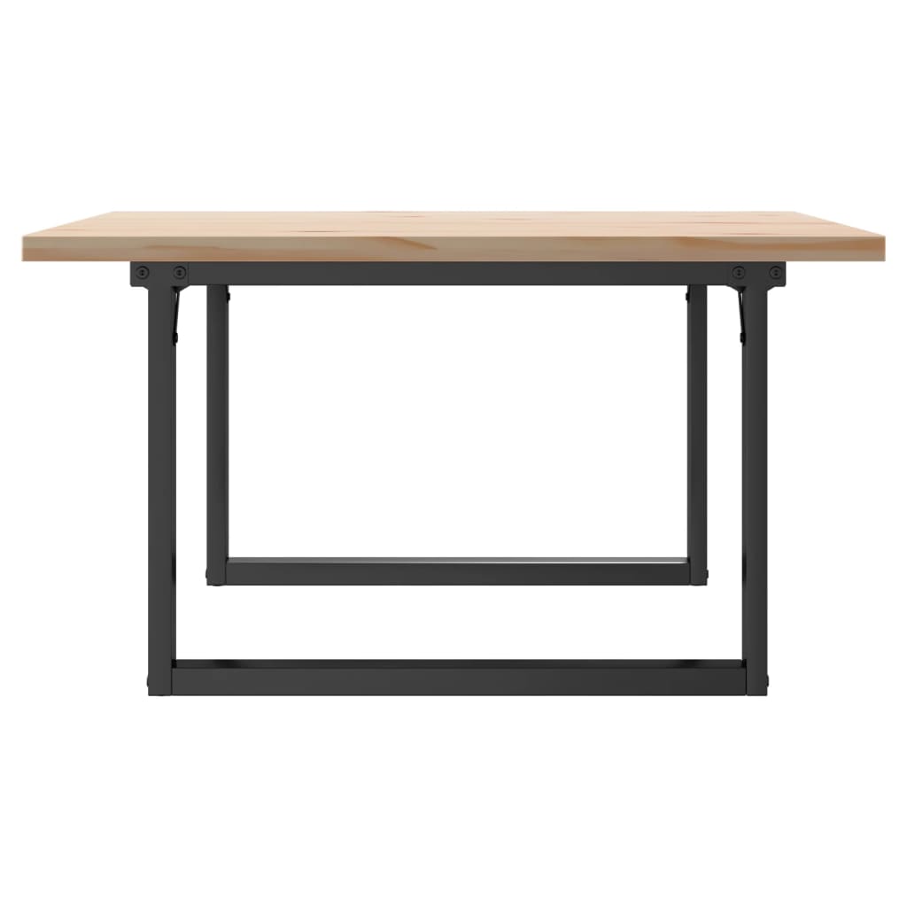 Mesa De Centro Marco O Madera Maciza Pino Y Acero 80x80x45,5 Cm_3