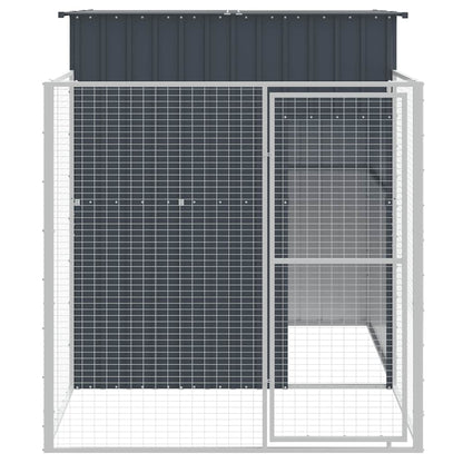 Caseta Perros Con Corral Acero Galvanizado Gris 165x251x181 Cm_2