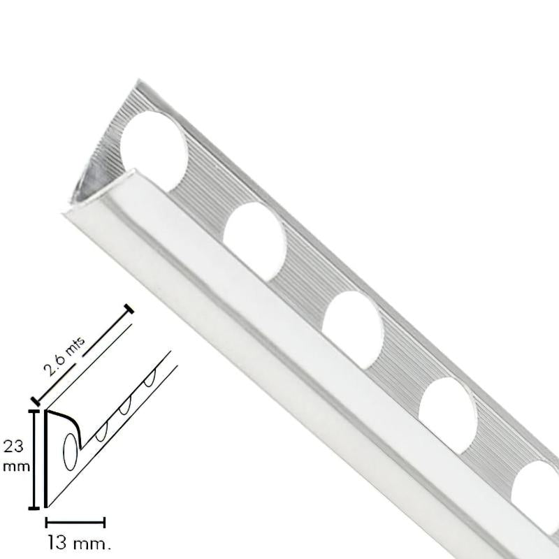 Guardacantos Metal Redondo Brillo Barra 2,6 Metros_0