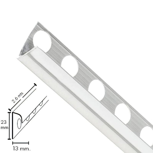 Guardacantos Metal Redondo Brillo Barra 2,6 Metros_0