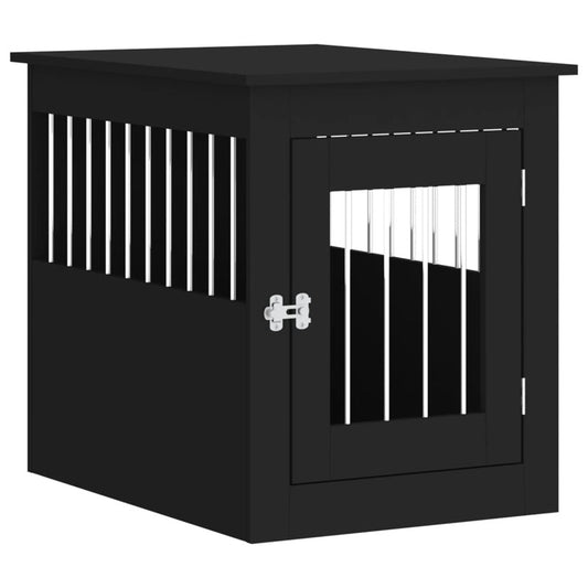 Jaula Para Perros Estilo Mueble Negro 55x75x65 Cm De Madera_0