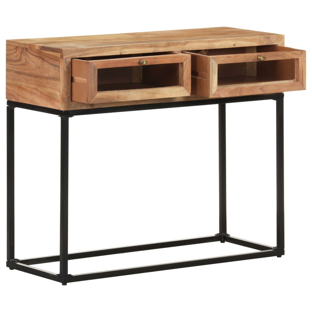 Mesa Consola De Madera Maciza De Acacia 90x35x76 Cm_1
