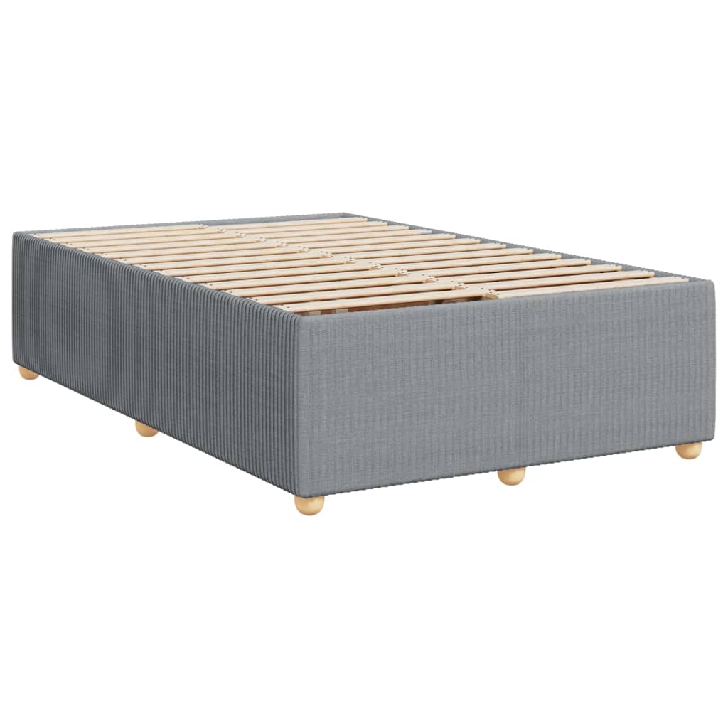 Cama Box Spring Con Colchón Tela Gris Claro 120x190 Cm / Vetonek_5