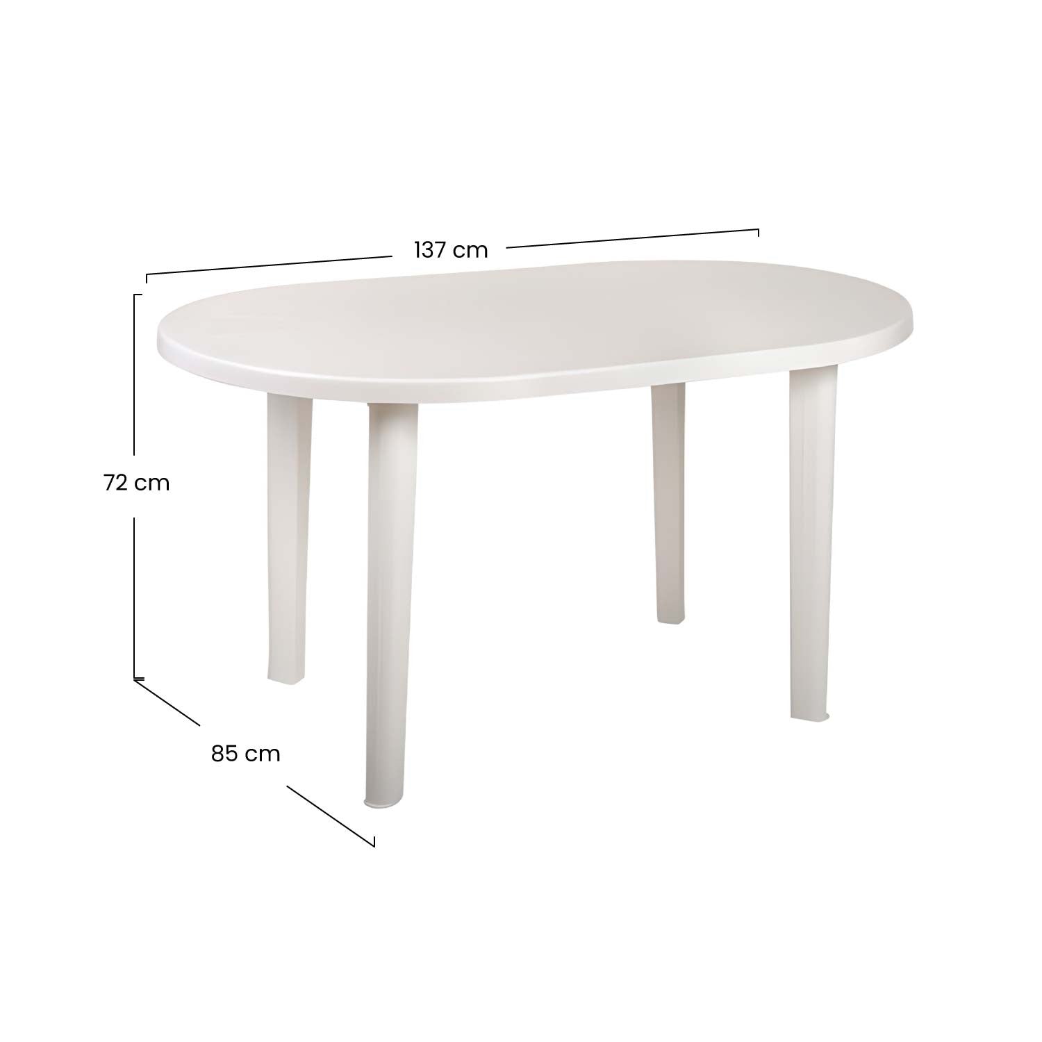 Mesa De Resina Oval Breeze Blanco 137x85x72cm O91_1