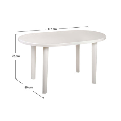 Mesa De Resina Oval Breeze Blanco 137x85x72cm O91_1