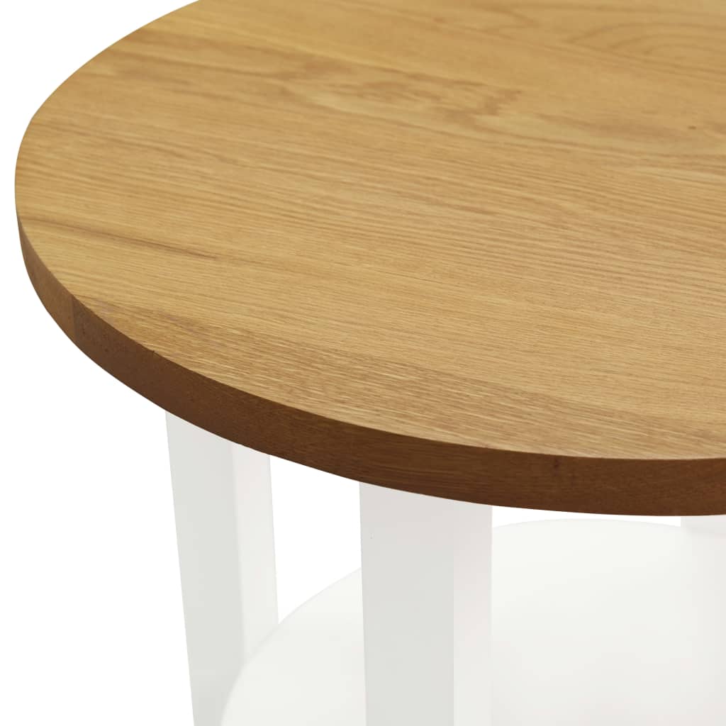Mesita Auxiliar De Madera De Roble Maciza 40x50 Cm_2