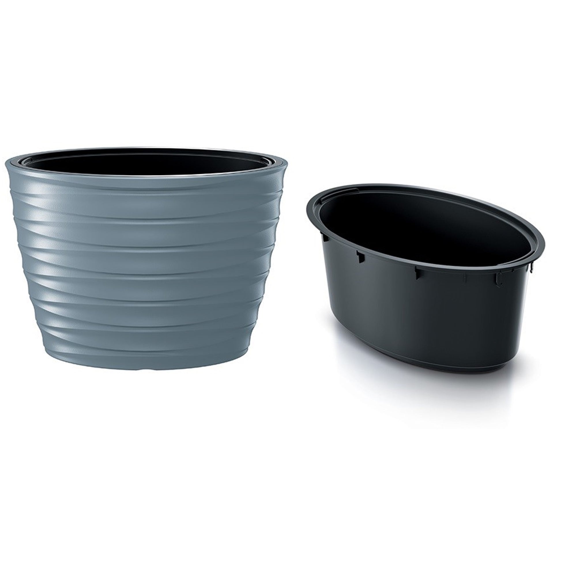 Maceta Freze - Oval 55l., Con Depósito, Dimensiones (mm) 593x393x420, Color Gris Claro_2