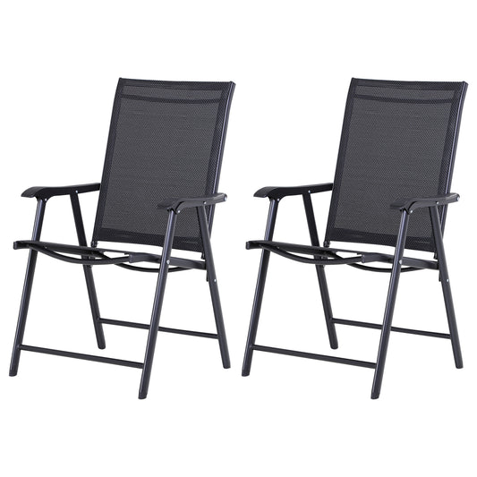 Outsunny Conjunto De 2 Sillas Plegables Con Reposabrazos Para Jardín O Terraza_0