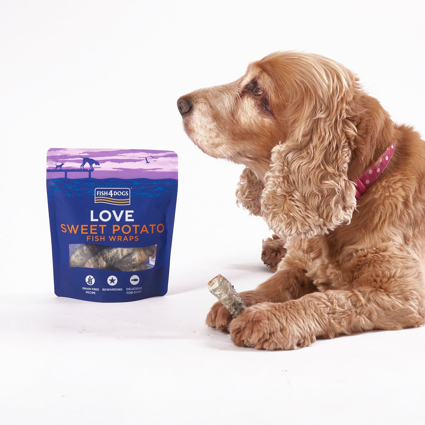 Fish4dogs Snack Natural Para Perros – Love Boniato Con Pescado 100 G (pack De 10)