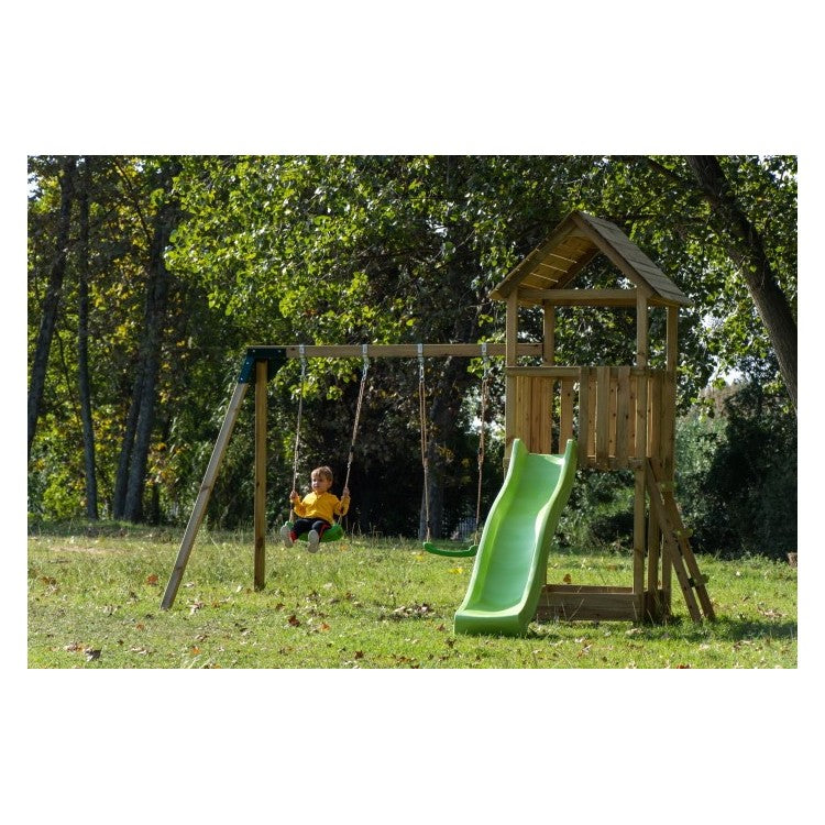 Parque Infantil Masgames Tibidabo L Techo De Madera Con Columpio Basica: Con Arenero En La Base.