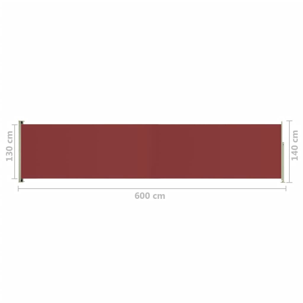Vidaxl Toldo Lateral Retráctil Para Patio Rojo 140x600 Cm_2