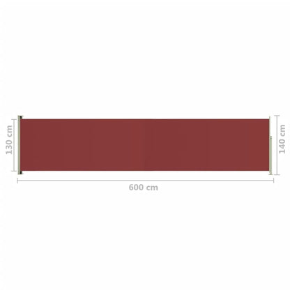 Vidaxl Toldo Lateral Retráctil Para Patio Rojo 140x600 Cm_2