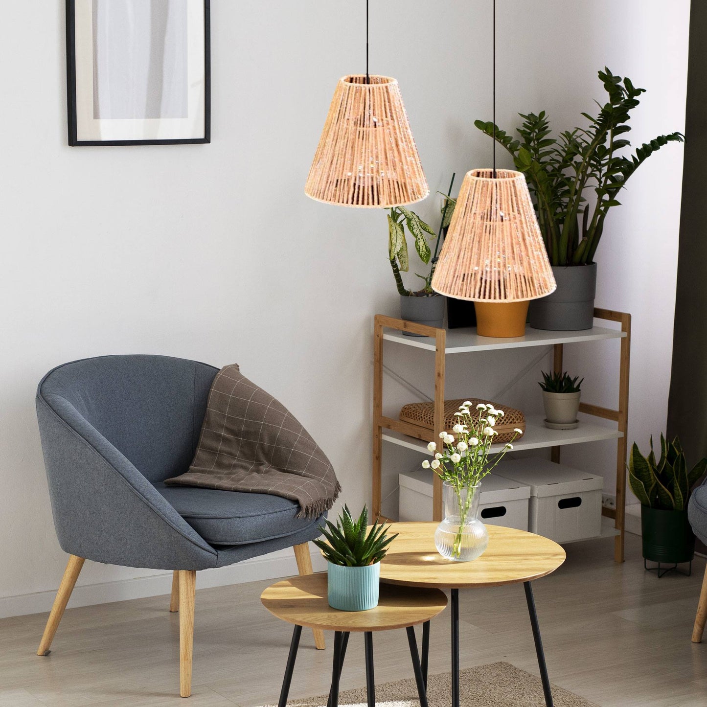 Well Home Lámpara De Techo De Suspensión De Cuerda Etnik Ø30x27cm_3