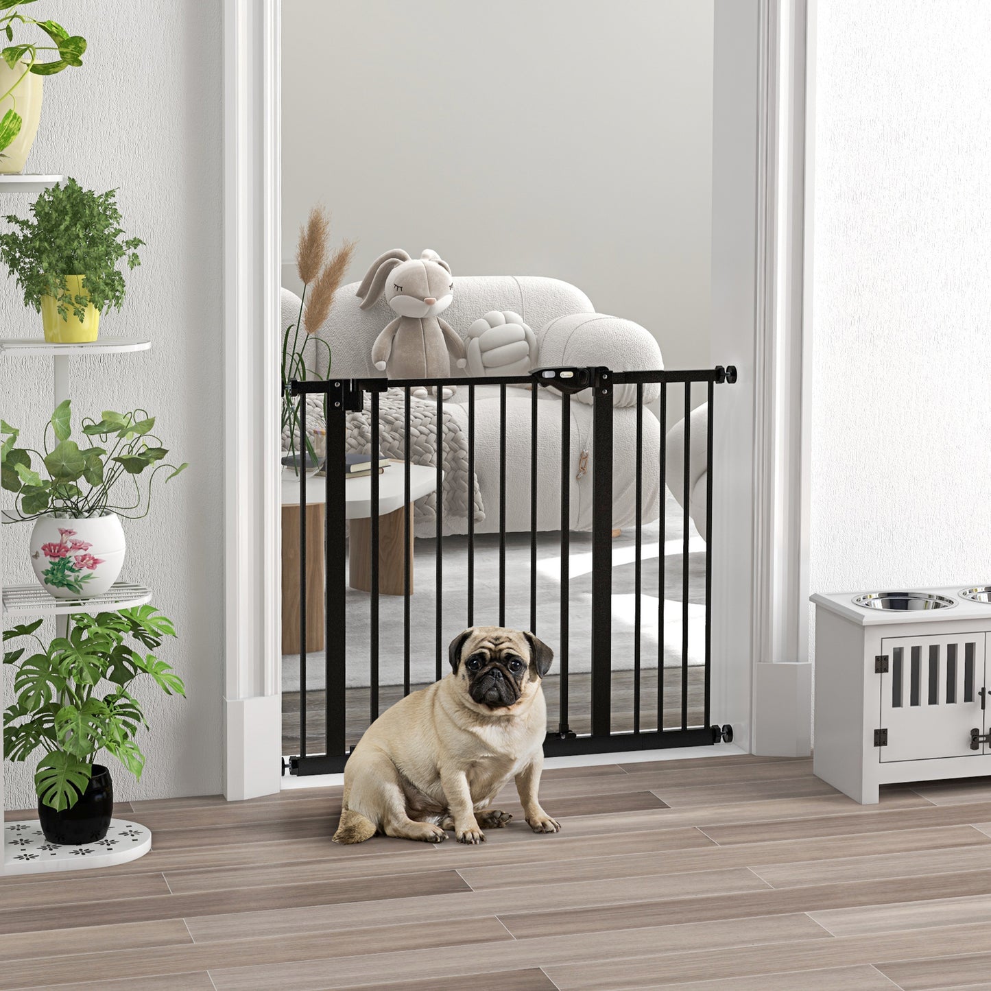Pawhut Barrera De Seguridad Para Perros Extensible 74-94 Cm_1