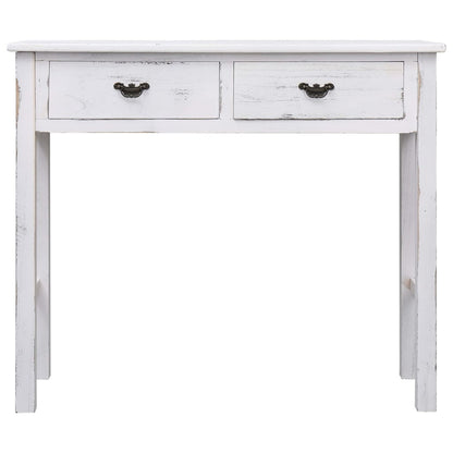 Mesa Consola De Madera Blanco Antiguo 90x30x77 Cm_1