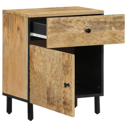 Mesita De Noche Madera Maciza De Mango 50x33x60 Cm_0