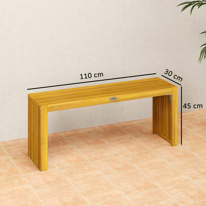 Outsunny Banco De Jardín De Madera Rústico De 2 Plazas 110x30x45 Cm Natural_2