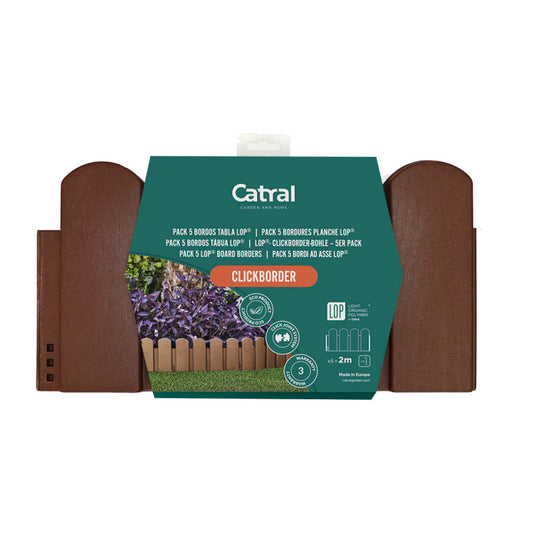 Pack 5 Bordos Tabla Clickborder Lop Marrón Para Jardín - 0,4x0,2 M - Multicolor_0