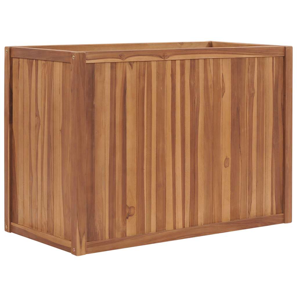 Arriate Elevado Madera Maciza De Teca 100x50x70 Cm_1