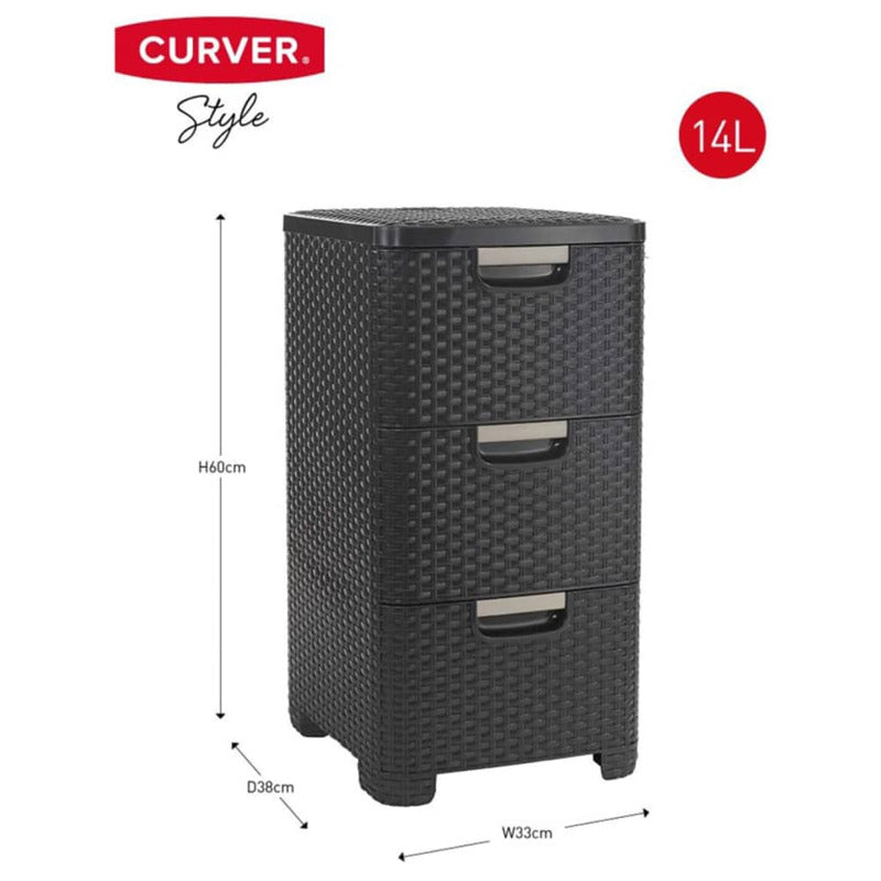 Curver Cajonera Style Gris Antracita 3x14 L_5