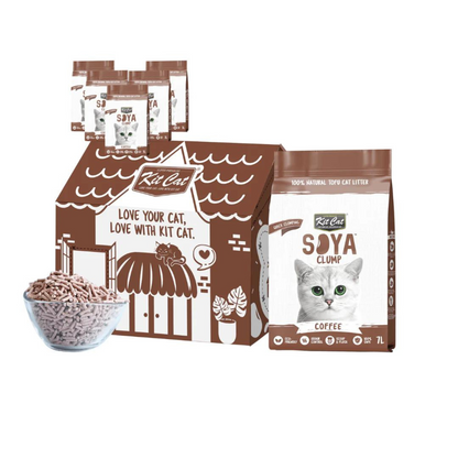 Pack 6 Kit Cat Arena Eco SoyaClump - Coffee 7 L Arena para gatos
