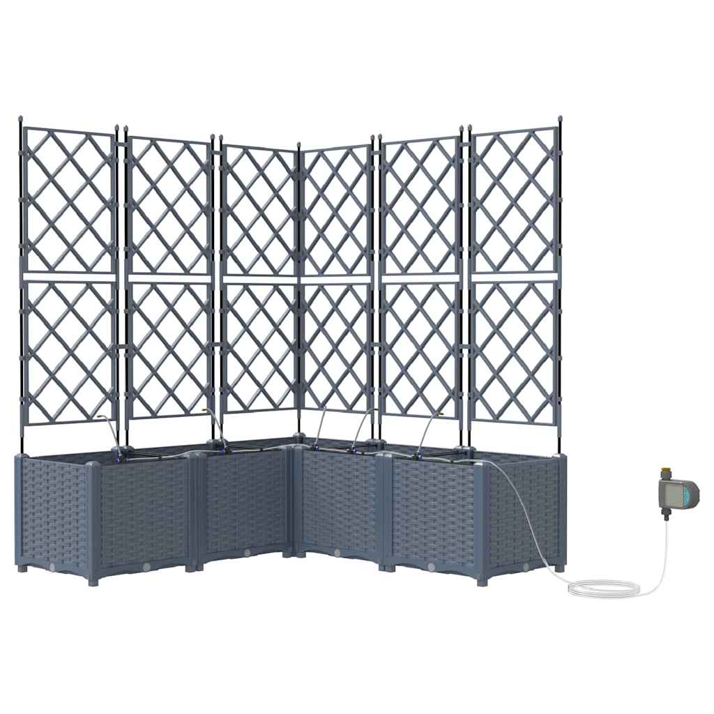 Macetero De Jardín 5 Uds. Gris Claro 120 X 120 X 142 Cm Pp_0