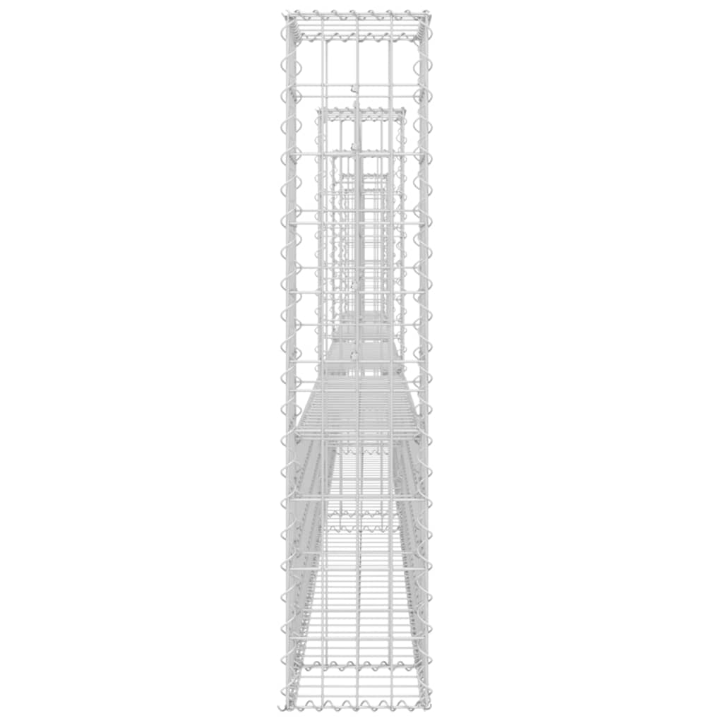 Cesta De Gaviones Forma De U 5 Postes De Hierro 500x20x100 Cm / Vetonek_4
