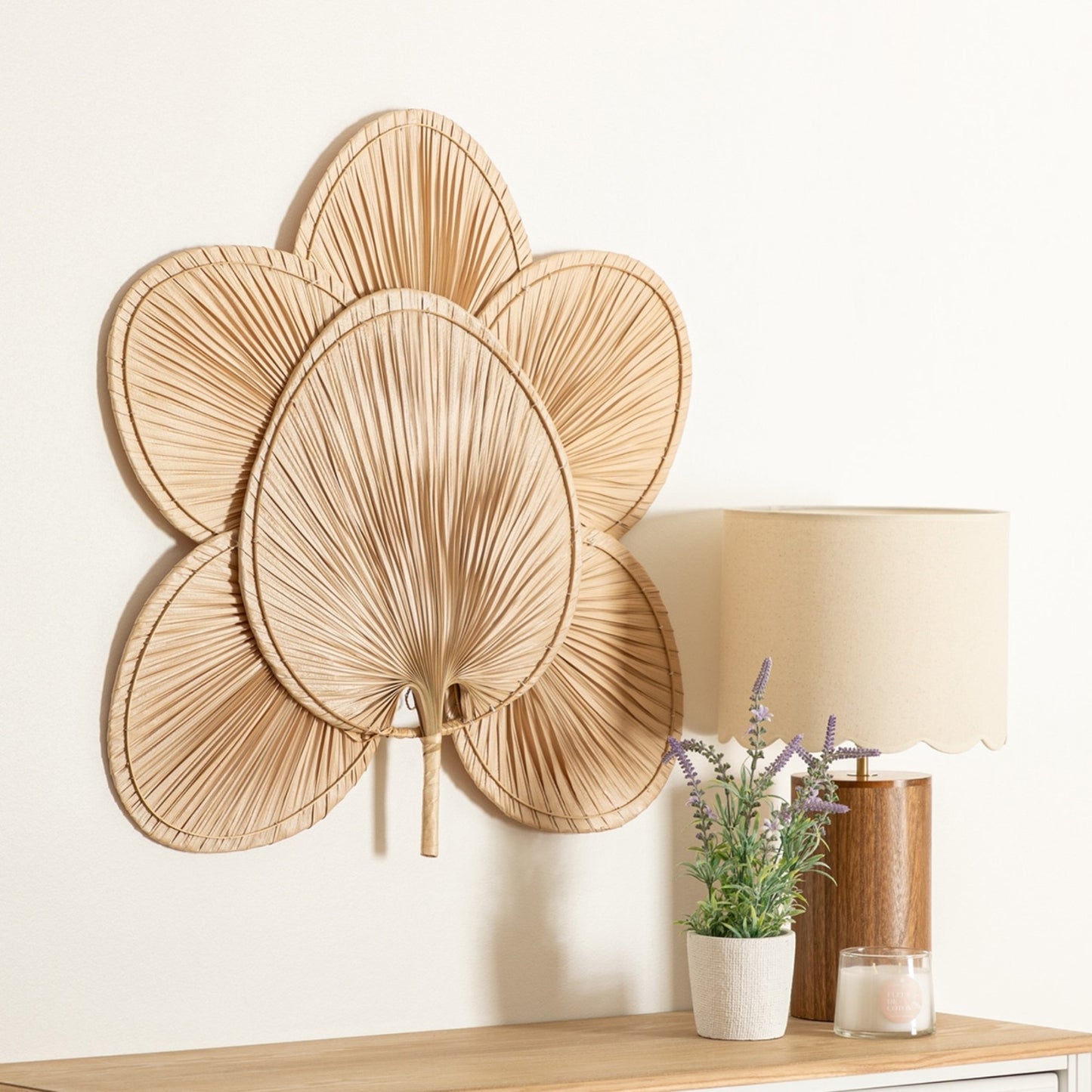 Decoración De Pared Selma Bambú Y Hoja De Palma_2