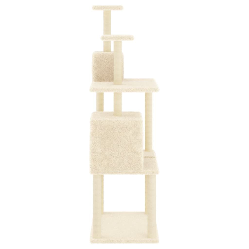 Vidaxl Rascador Para Gatos Con Postes De Sisal Color Crema 167 Cm_3