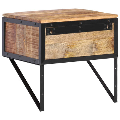 Mesita De Noche Madera Maciza De Mango 40x35x40 Cm_2