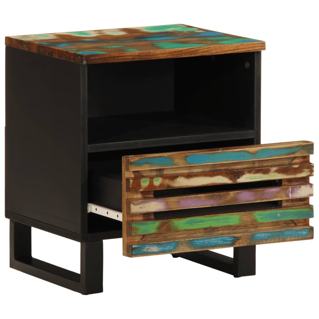 Mesitas De Noche 2 Uds De Madera Maciza Reciclada 40x34x46 Cm_1