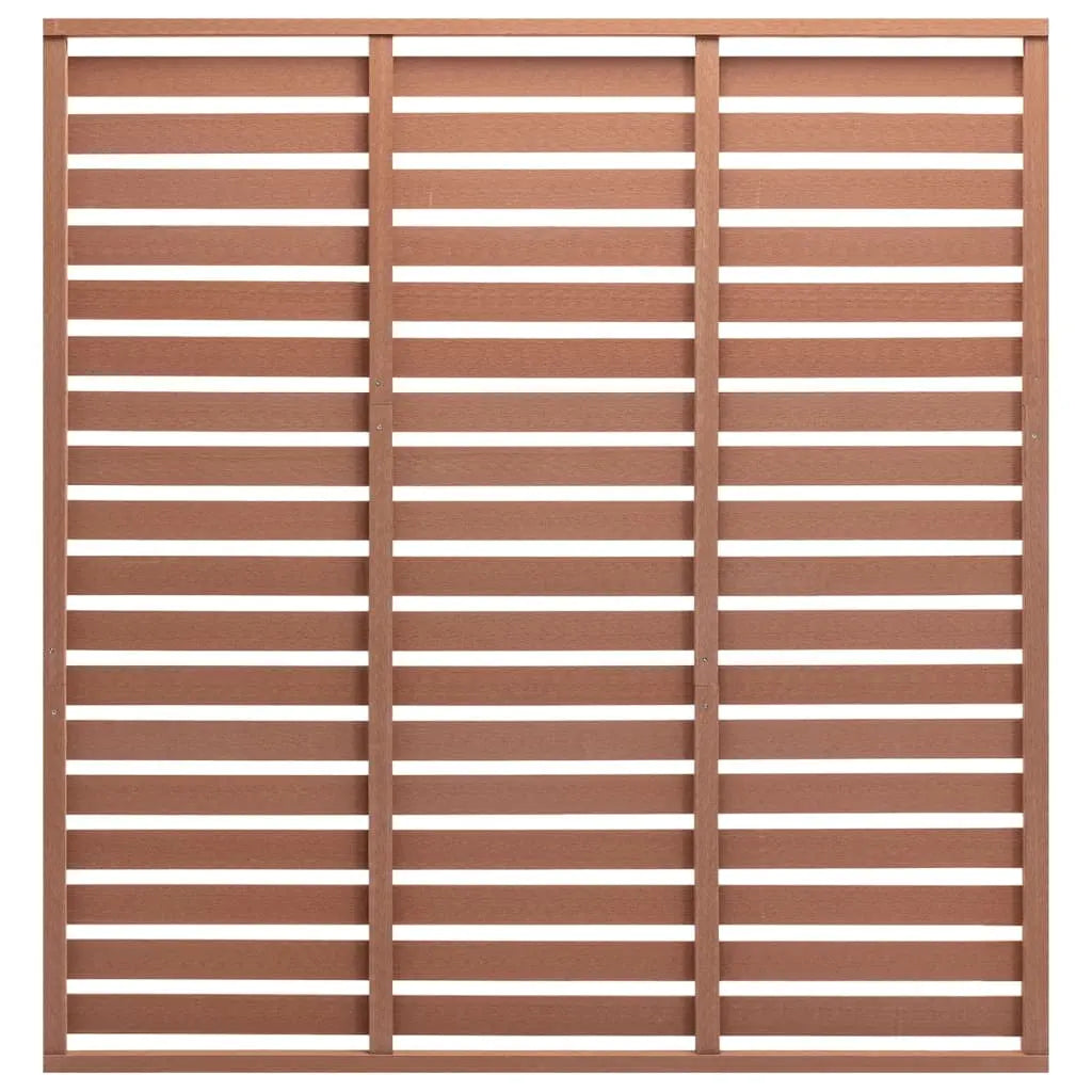 Panel De Valla Con 1 Poste Wpc Marrón 180x180 Cm / Vetonek_1