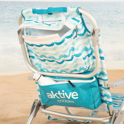 Aktive Silla Playa Plegable Reclinable 5 Posiciones, Aluminio Y Acero, Bolsillo Lateral Y Cojín_4