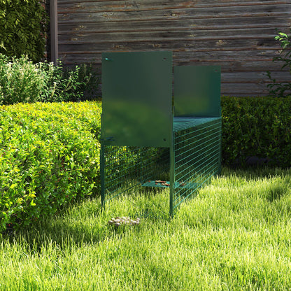 Pawhut Trampa Para Atrapar Animales Vivos Con 2 Puertas Asa 100x25x28 Cm Verde_4