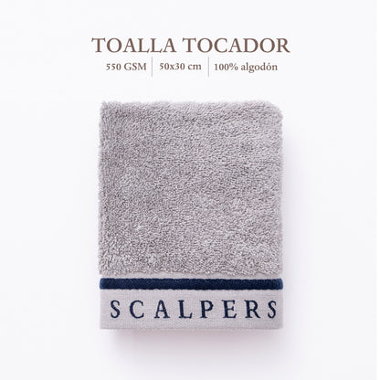 Toalla De Tocador 30x50cm En Algodón Gris Con Rayas Scalpers Home_1