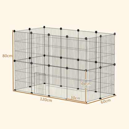 Pawhut Jaula Para Animales Pequeños Forma Personalizable 120x60x80 Cm Negro_2